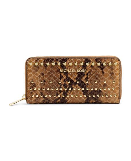 michael kors brieftasche metallic snake continental|Michael Kors Jet Set Snakeskin Large Continental Wallet, Natural.